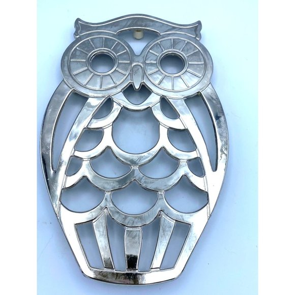 Owl Silver Metal Trivet Kitchen Decor /Home Decor - Picture 1 of 6